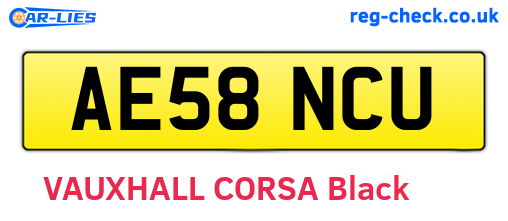 AE58NCU are the vehicle registration plates.
