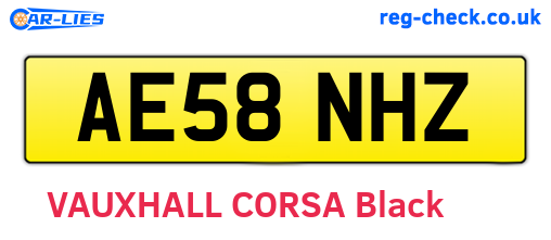 AE58NHZ are the vehicle registration plates.