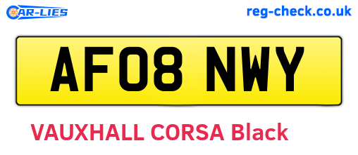 AF08NWY are the vehicle registration plates.