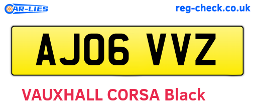 AJ06VVZ are the vehicle registration plates.