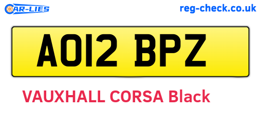 AO12BPZ are the vehicle registration plates.