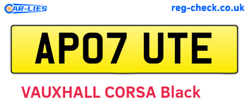 AP07UTE are the vehicle registration plates.