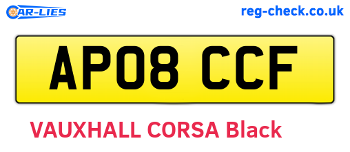 AP08CCF are the vehicle registration plates.