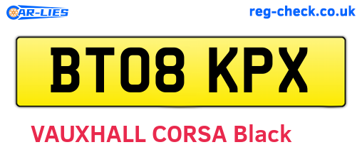 BT08KPX are the vehicle registration plates.
