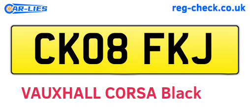 CK08FKJ are the vehicle registration plates.