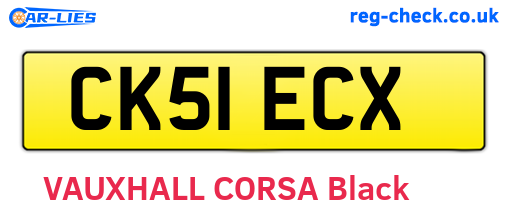 CK51ECX are the vehicle registration plates.