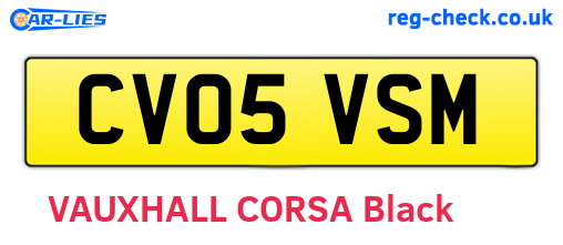 CV05VSM are the vehicle registration plates.