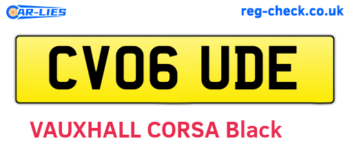 CV06UDE are the vehicle registration plates.