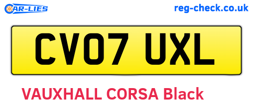 CV07UXL are the vehicle registration plates.