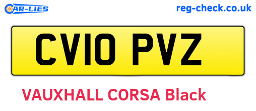 CV10PVZ are the vehicle registration plates.