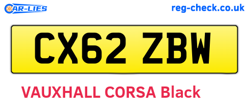 CX62ZBW are the vehicle registration plates.