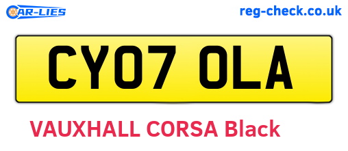 CY07OLA are the vehicle registration plates.