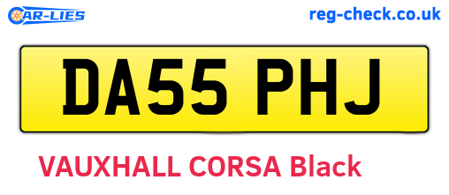 DA55PHJ are the vehicle registration plates.