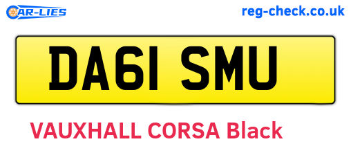 DA61SMU are the vehicle registration plates.
