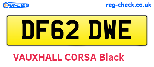 DF62DWE are the vehicle registration plates.