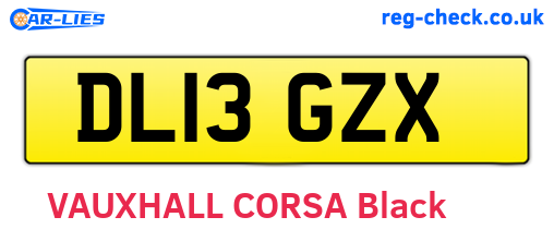 DL13GZX are the vehicle registration plates.