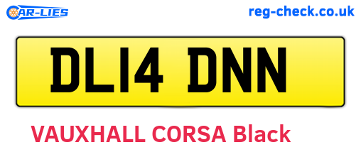 DL14DNN are the vehicle registration plates.