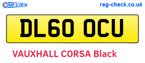 DL60OCU are the vehicle registration plates.