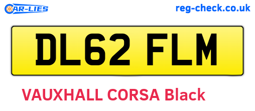 DL62FLM are the vehicle registration plates.