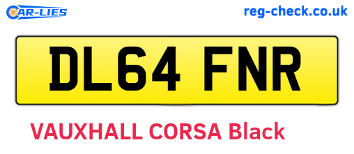 DL64FNR are the vehicle registration plates.