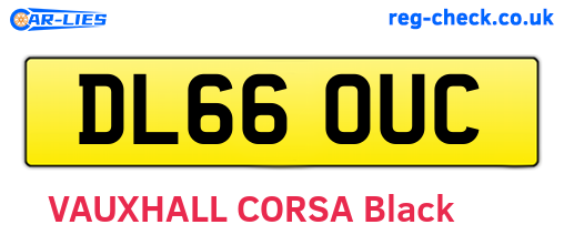 DL66OUC are the vehicle registration plates.