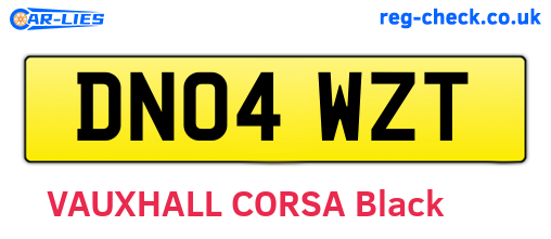 DN04WZT are the vehicle registration plates.