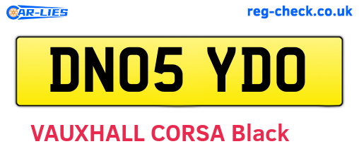 DN05YDO are the vehicle registration plates.