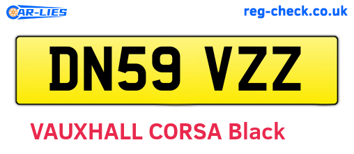 DN59VZZ are the vehicle registration plates.