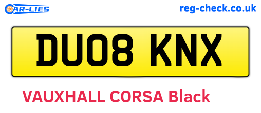 DU08KNX are the vehicle registration plates.