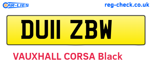 DU11ZBW are the vehicle registration plates.