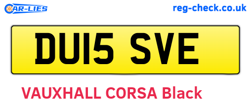 DU15SVE are the vehicle registration plates.