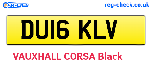 DU16KLV are the vehicle registration plates.
