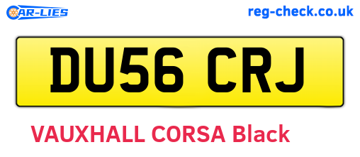 DU56CRJ are the vehicle registration plates.