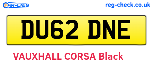 DU62DNE are the vehicle registration plates.