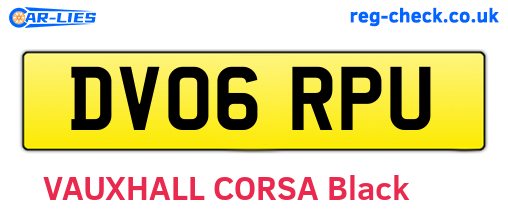 DV06RPU are the vehicle registration plates.