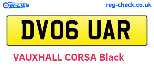 DV06UAR are the vehicle registration plates.