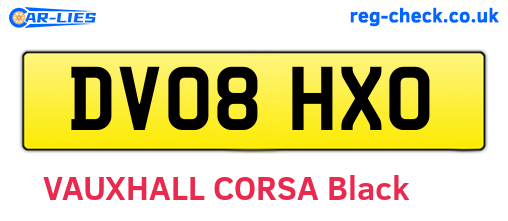 DV08HXO are the vehicle registration plates.