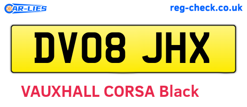 DV08JHX are the vehicle registration plates.