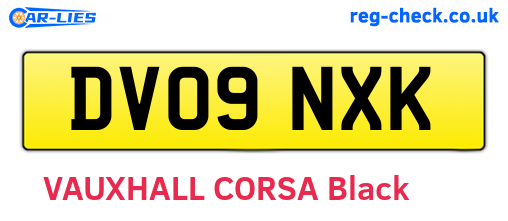 DV09NXK are the vehicle registration plates.