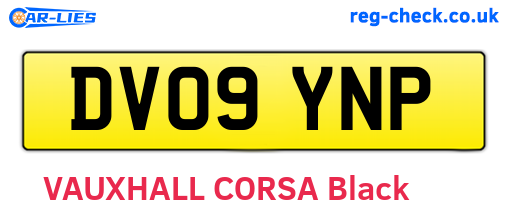 DV09YNP are the vehicle registration plates.