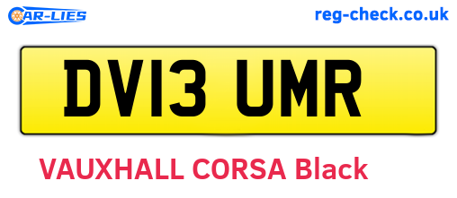 DV13UMR are the vehicle registration plates.
