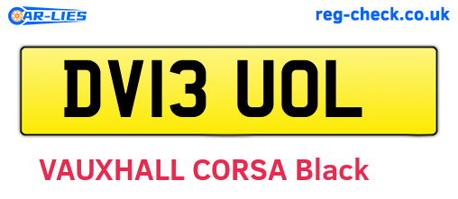 DV13UOL are the vehicle registration plates.