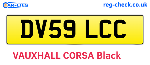 DV59LCC are the vehicle registration plates.