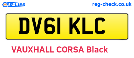 DV61KLC are the vehicle registration plates.