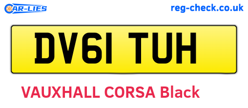 DV61TUH are the vehicle registration plates.