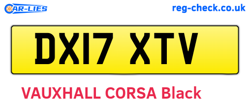 DX17XTV are the vehicle registration plates.