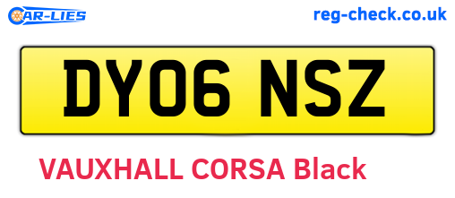 DY06NSZ are the vehicle registration plates.