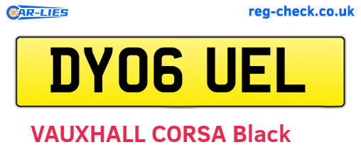 DY06UEL are the vehicle registration plates.