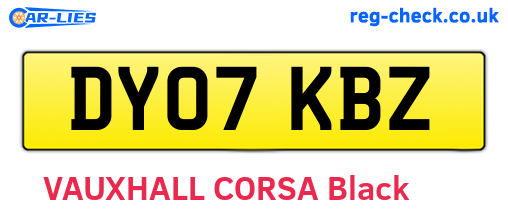 DY07KBZ are the vehicle registration plates.