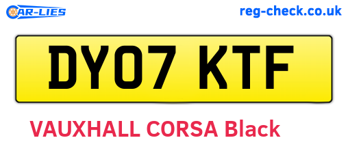 DY07KTF are the vehicle registration plates.